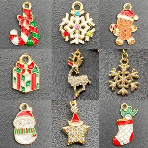 Festive Holiday Christmas Charm with Clasp